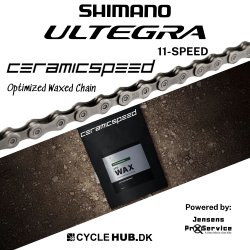 Shimano XT/Ultegra 11-Speed CeramicSpeed Optimized Waxed Silver Chain