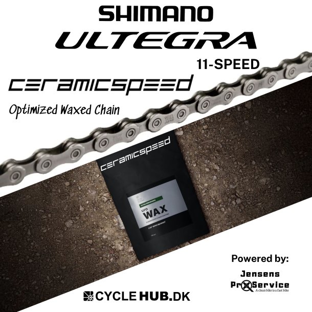 Shimano XT/Ultegra 11-Speed CeramicSpeed Optimized Waxed Silver Chain