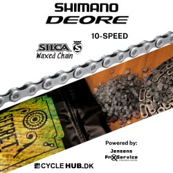 Shimano Deore 10-Speed Silca Waxed Silver Chain