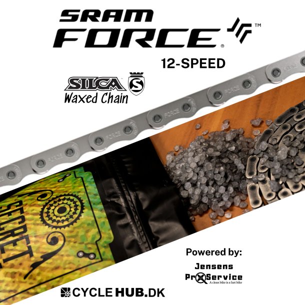 SRAM Force AXS D1 12-Speed Silca Waxed Silver Chain