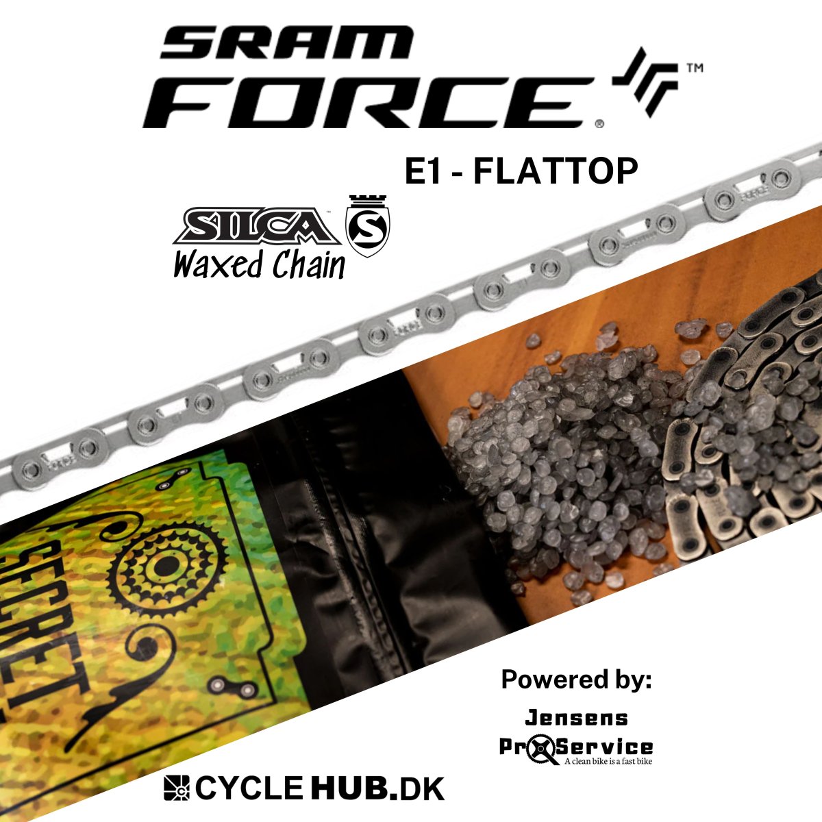SRAM Force AXS E1 12-,13-Speed Silca Waxed Silver Chain