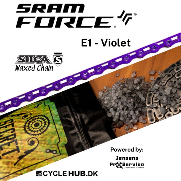 SRAM Force AXS E1 12-,13-Speed Silca Waxed Violet Chain
