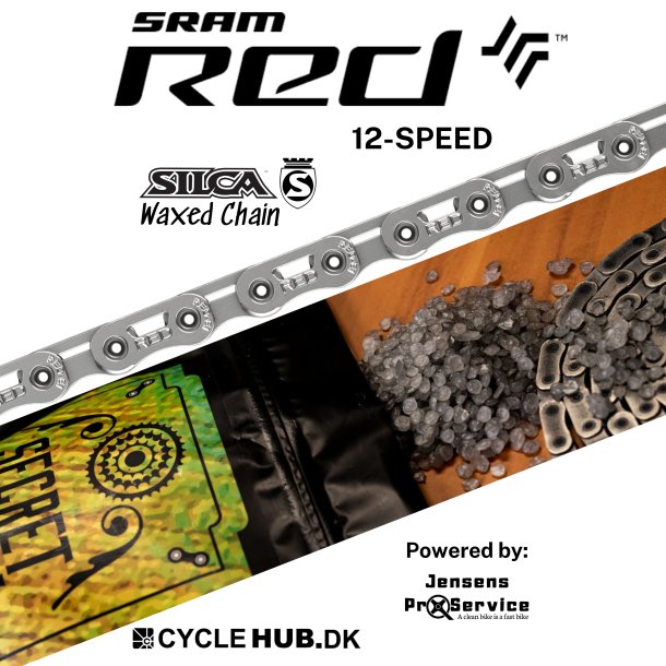 SRAM Red AXS E1 12-Speed Silca Waxed Silver Chain